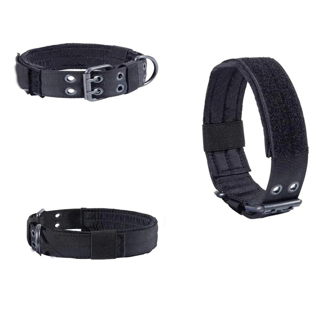 2" Wide Tactical Heavy Duty Nylon Large Dog Collar K9 Military With Metal Buckle