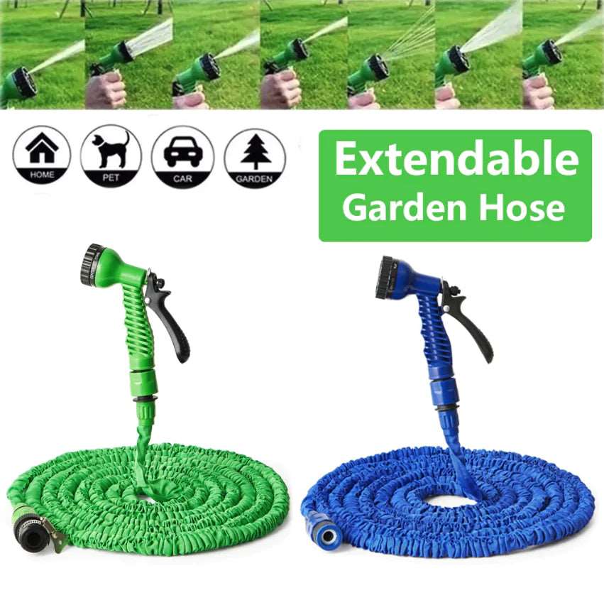 Expanding Expandable Flexible Garden Water Hose w Spray Nozzle 25, 50, 75, 100FT